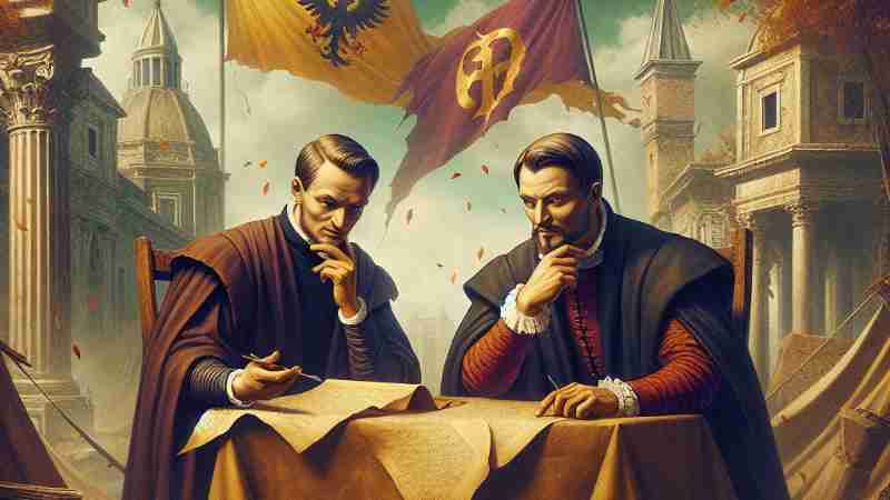 16th Century Italian Thinkers: Machiavelli and Guicciardini - Timeless Lessons for Modern Crises, Concept art for illustrative purpose, tags: von und - Monok
